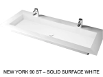 Plan vasque à encastrer, bassin double 90 cm, sur mesure, Largeur 100 à 200 cm x Profondeur 40 à 60 cm, résine minérale ACRYSTONE®, Finition lisse, Livraison Offerte et Rapide.